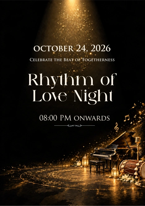 Rhythm of Love, 24 October 2026, 08:00 pm onwards